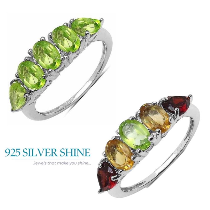 925 Sterling Silver Handmade Rings In Multi Gemstone Jewelry 925SR3316_3