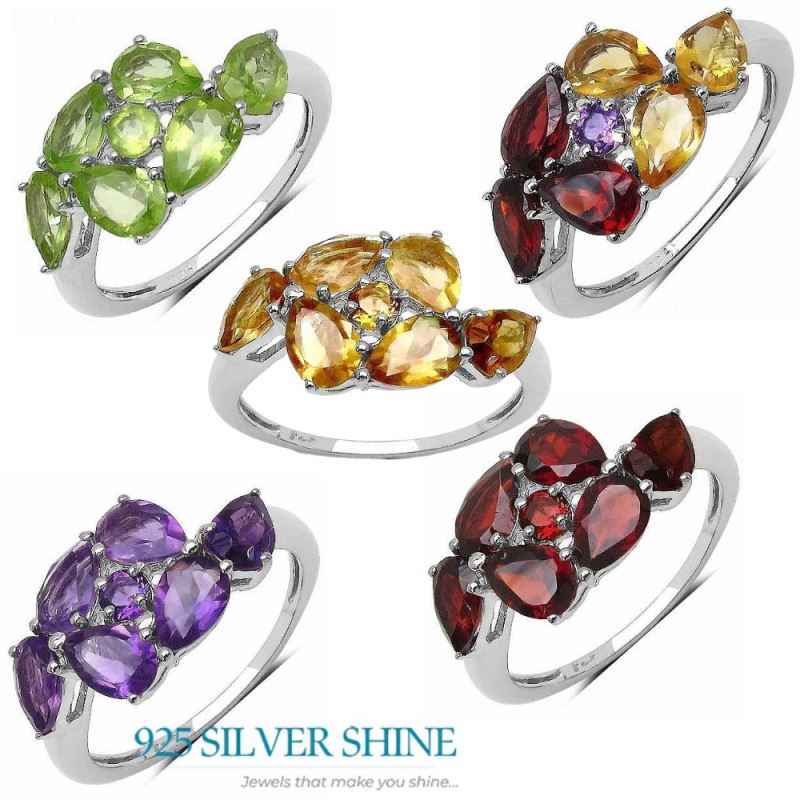 925 Sterling Silver Rings In Multi Gemstone Jewelry 925SR3334_3