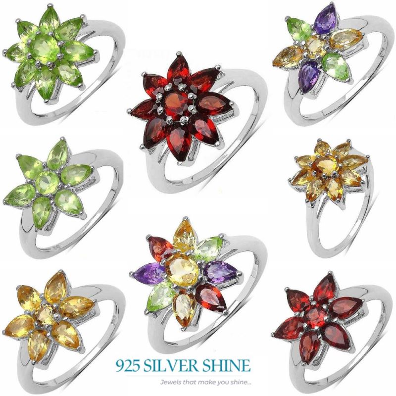 Fine 925 Sterling Silver Rings In Natural Citrine Gemstone 925SR3353_2
