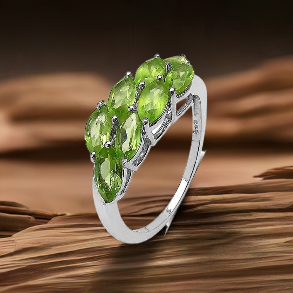 925 Sterling Silver Rings In Natural Peridot Gemstone 925SR3371