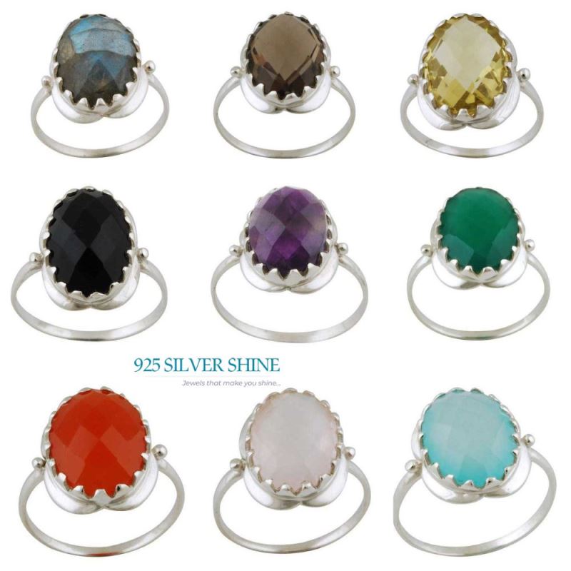 925 Sterling Silver Rings In Black Onyx Gemstone Jewelry 925SR3394_2