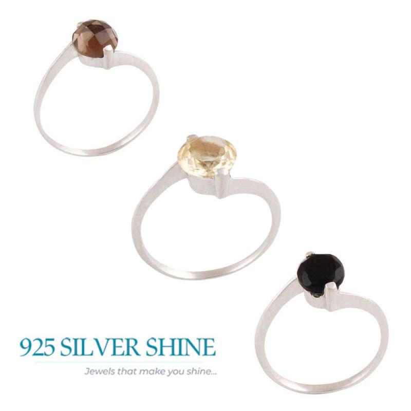 925 Sterling Silver Handmade Rings In Black Onyx Gemstone Jewelry 925SR3418_2