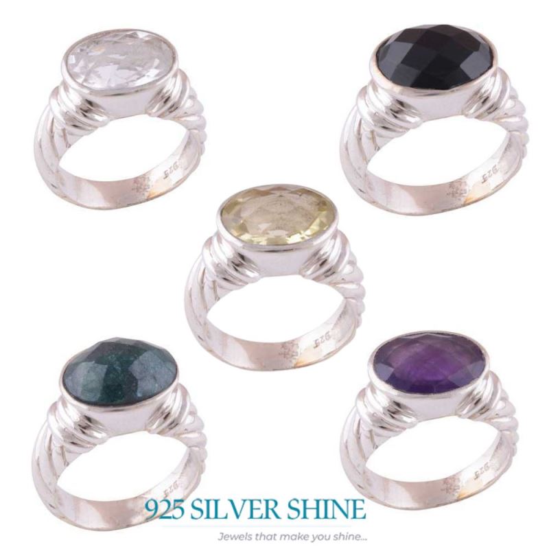 925 Sterling Silver Rings In Semi Precious Black Onyx Gemstone 925SR3457_2