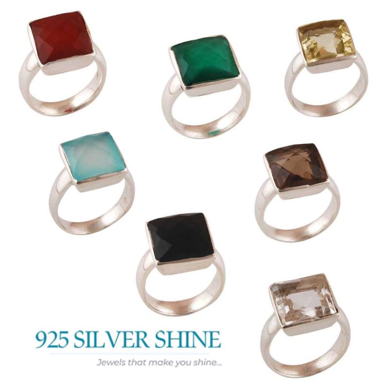 Genuine Black Onyx Gemstone Rings In 925 Sterling Silver Jewelry 925SR3464_2