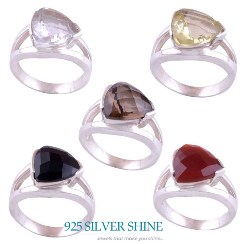 Genuine Black Onyx Gemstone Rings In 925 Sterling Silver Jewelry 925SR3467_1