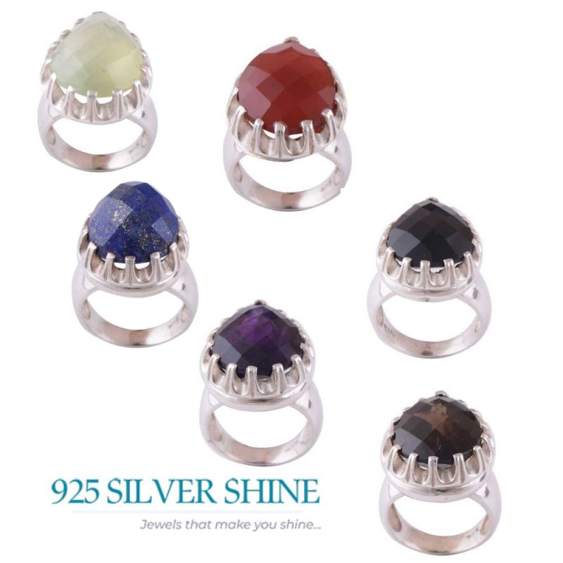 925 Sterling Silver Handmade Rings In Carnelian Gemstone Jewelry 925SR3478_1