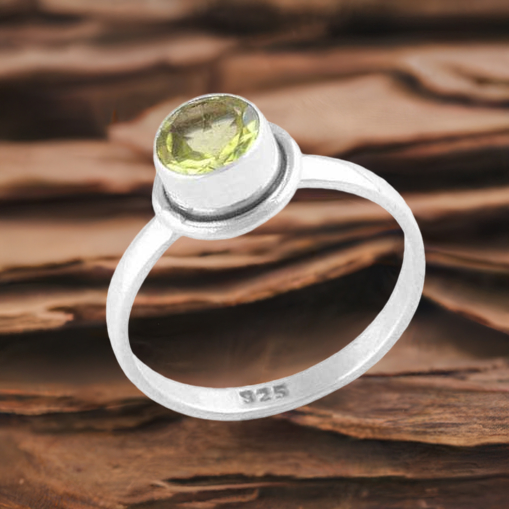 925 Sterling Silver Rings In Lemon Quartz Gemstone Jewelry 925SR3493
