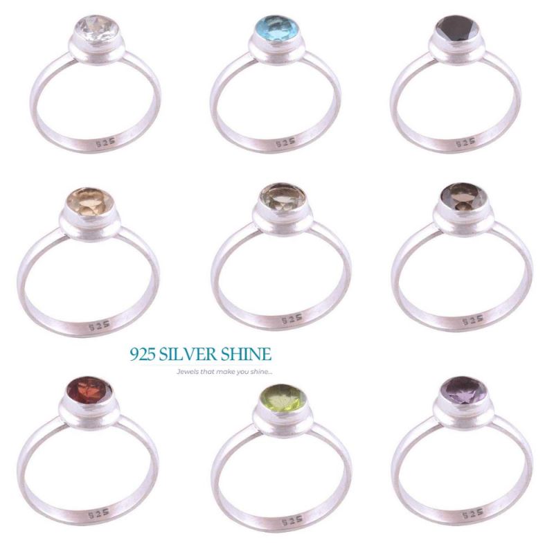 925 Sterling Silver Handmade Rings In Crystal Gemstone Jewelry 925SR3504_2