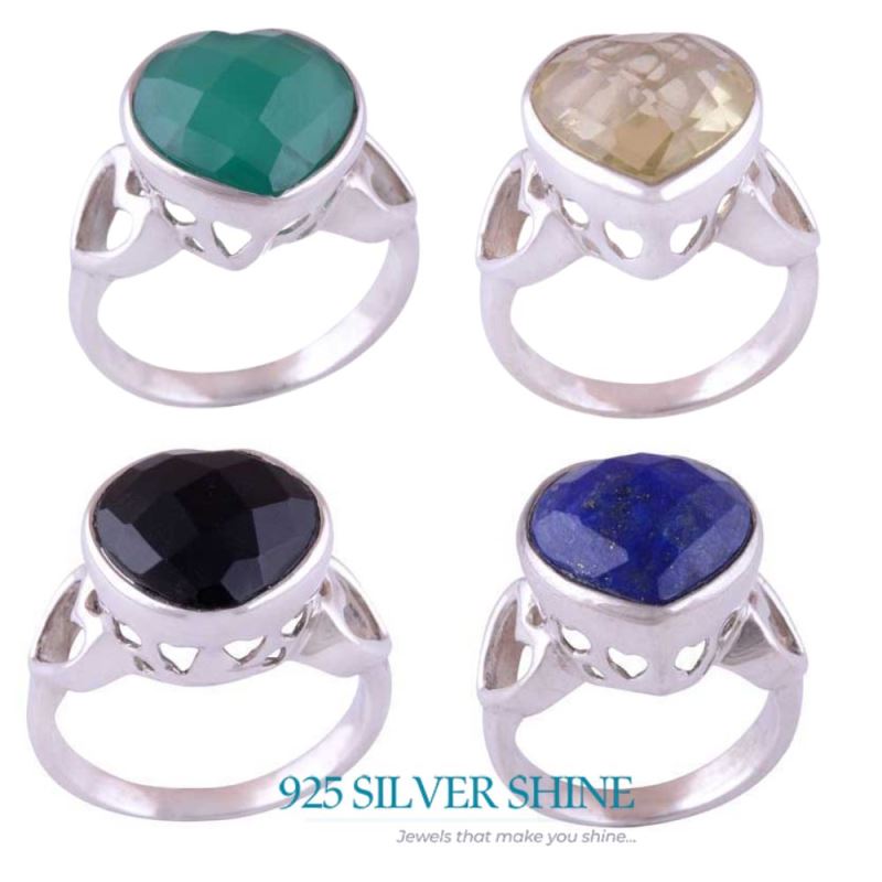 925 Sterling Silver Rings In Natural Green Onyx Gemstone 925SR3523_2