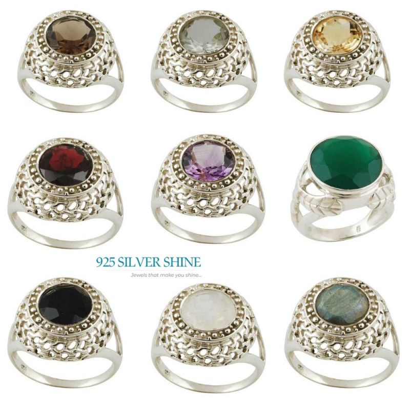 925 Sterling Silver Rings In Black Onyx Gemstone Jewelry 925SR3563_2