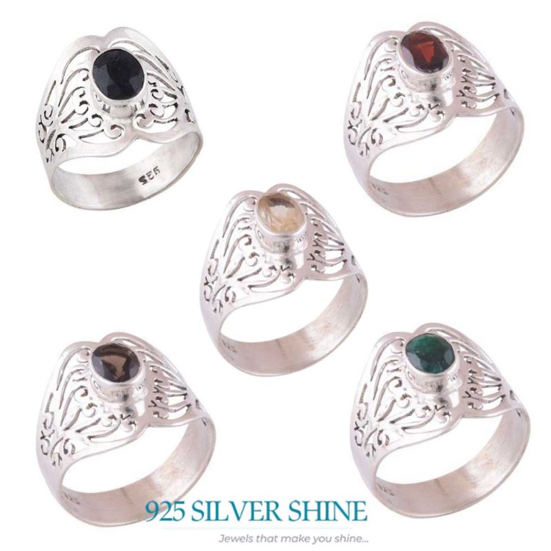 925 Sterling Silver Handmade Rings In Black Onyx Gemstone Jewelry 925SR3567_2
