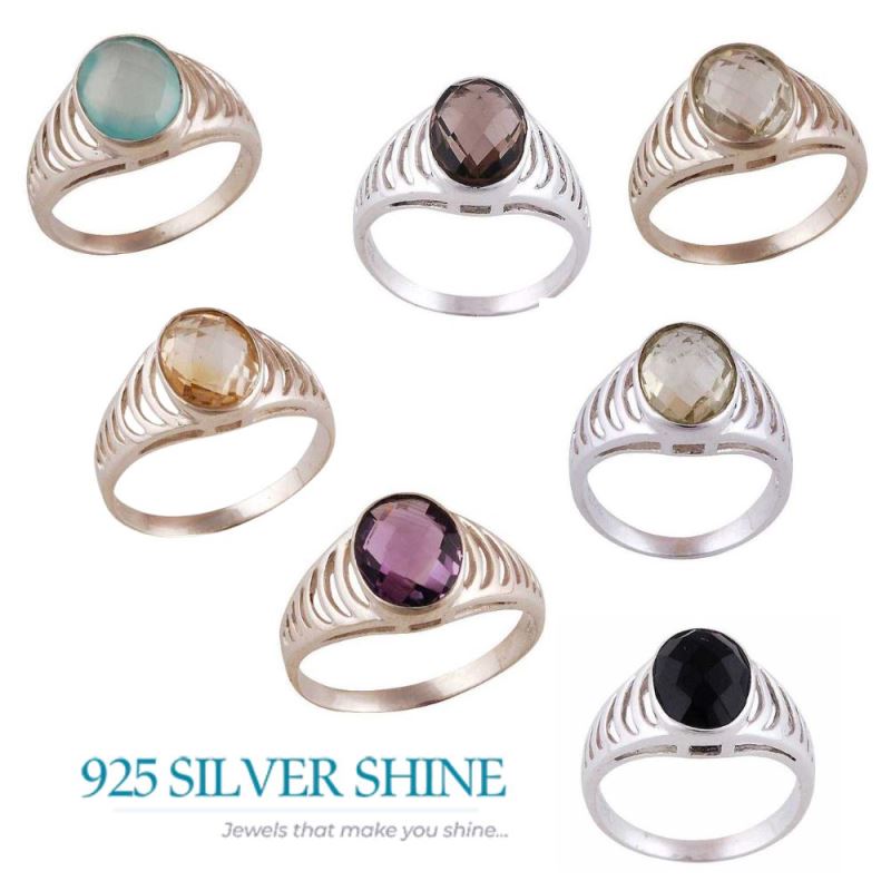 Green Amethyst Sterling Silver Rings 925SR3579_2