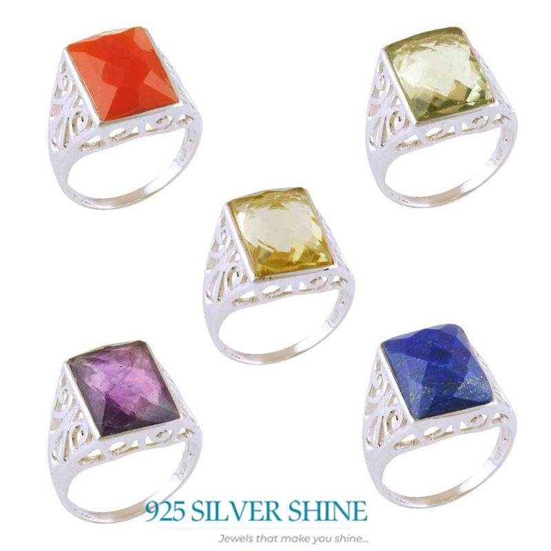 Genuine Lapis Lazuli Gemstone Rings In 925 Sterling Silver 925SR3595_2