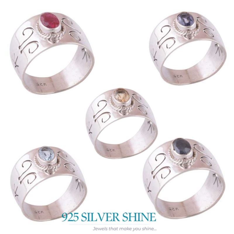 Natural Dyed Ruby Gemstone Rings In 925 Sterling Silver 925SR3944_2