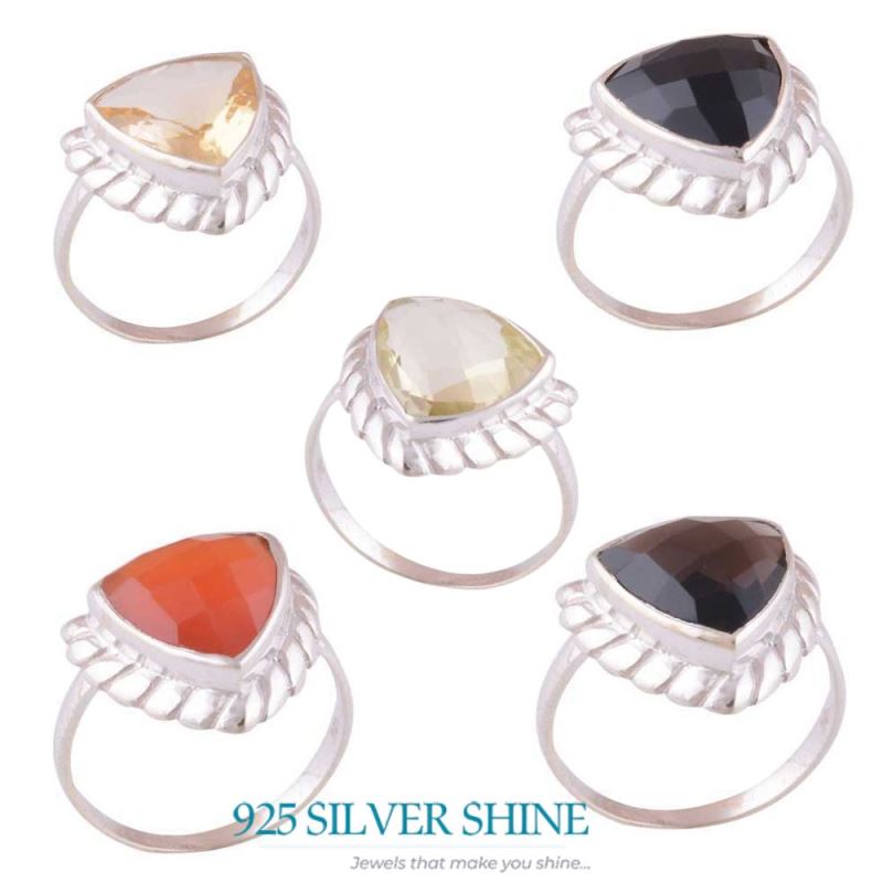 Natural Black Onyx Gemstone Rings In 925 Sterling Silver Jewelry 925SR3971_2