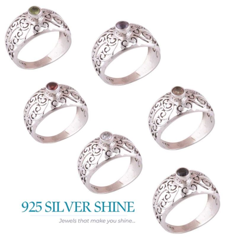 Semi Precious Mystic Topaz Gemstone Rings In 925 Sterling Silver Jewelry 925SR3972_2