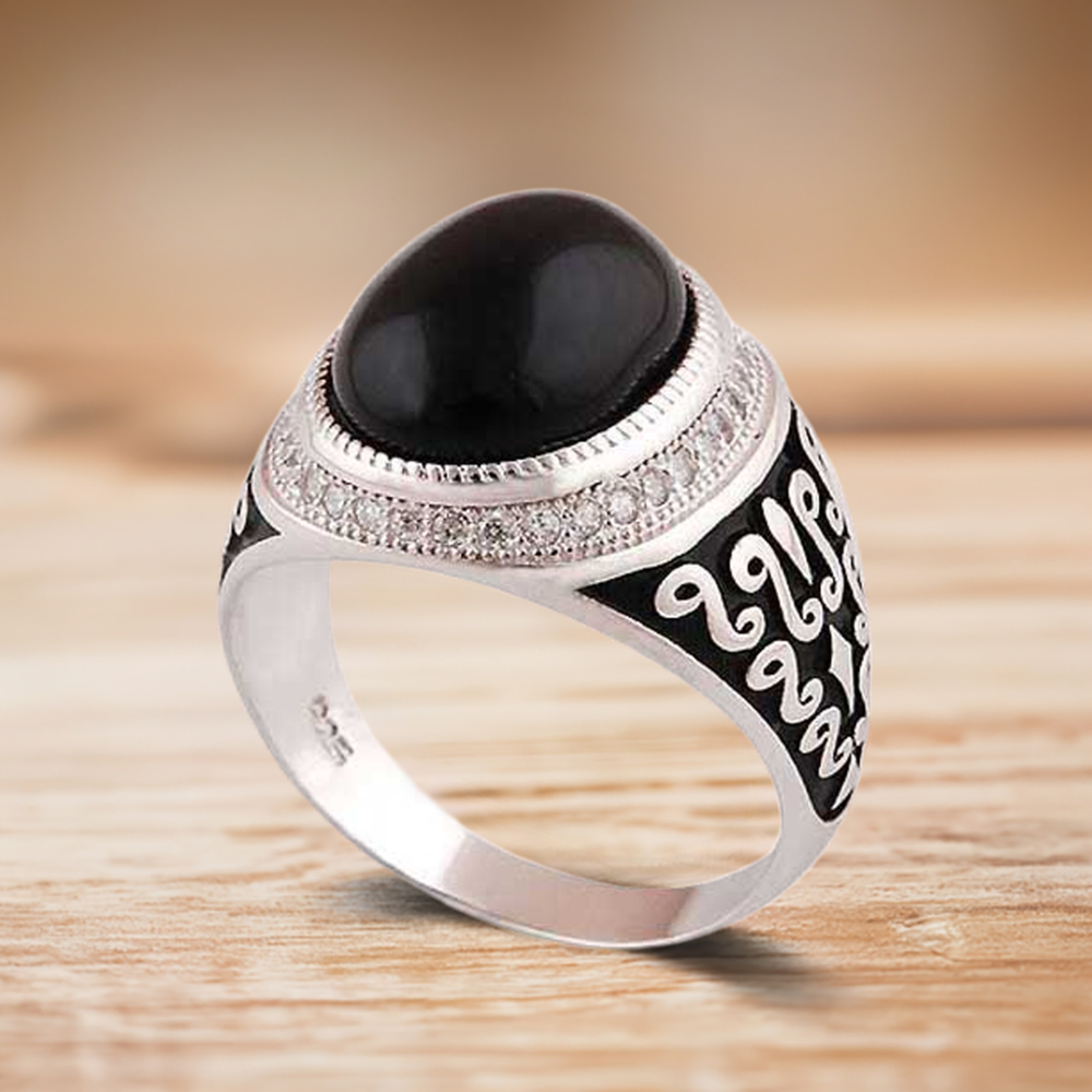 925 Sterling Silver Rings In Black Onyx Gemstone Jewelry 925SR3993