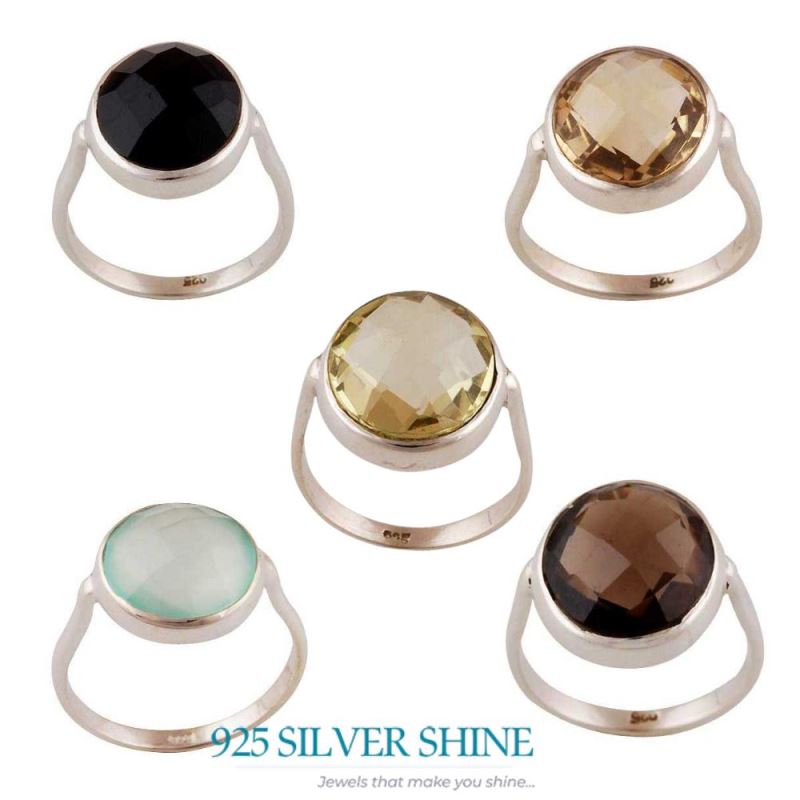 925 Sterling Silver Rings In Natural Black Onyx Gemstone 925SR4044_2
