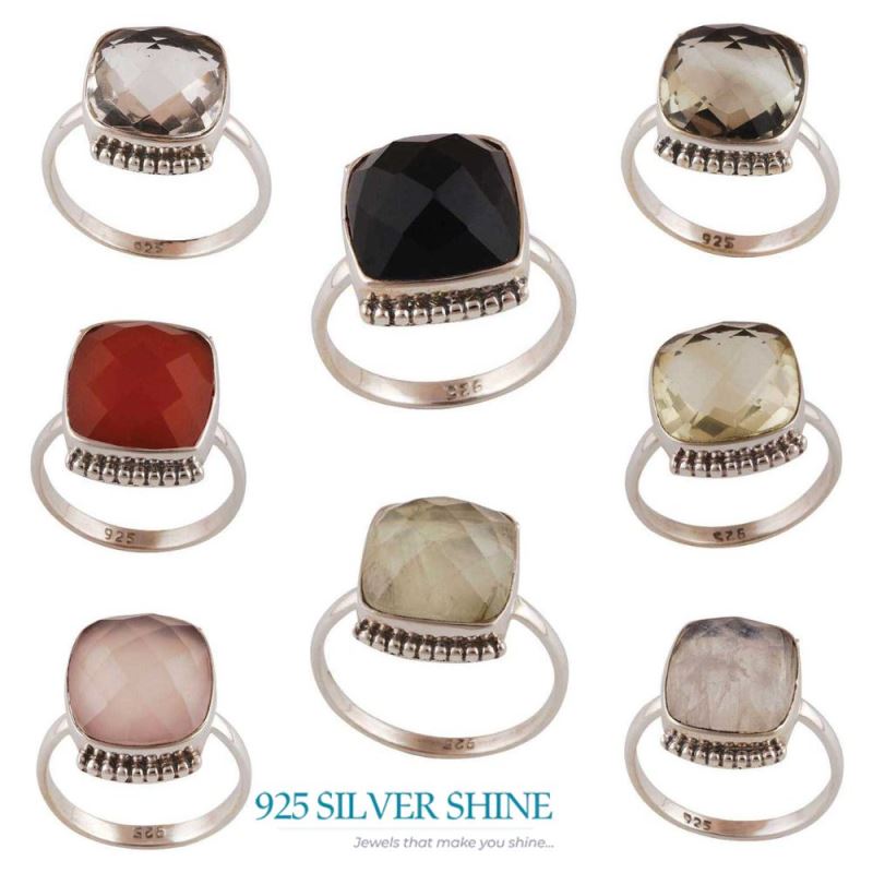 Genuine Black Onyx Gemstone Rings In 925 Sterling Silver Jewelry 925SR4052_2