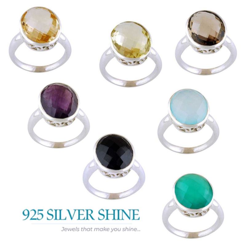 925 Sterling Silver Rings In Green Onyx Gemstone Jewelry 925SR4059_2