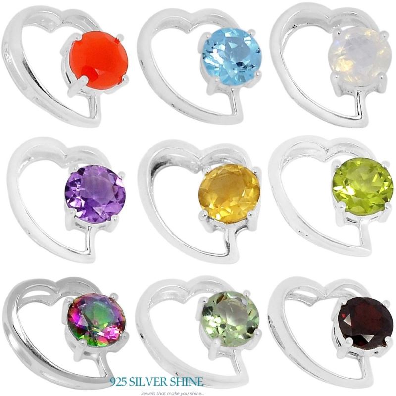 Blue Topaz Gemstone Pendants In 925 Fine Silver Jewelry 925SSP310-2_2