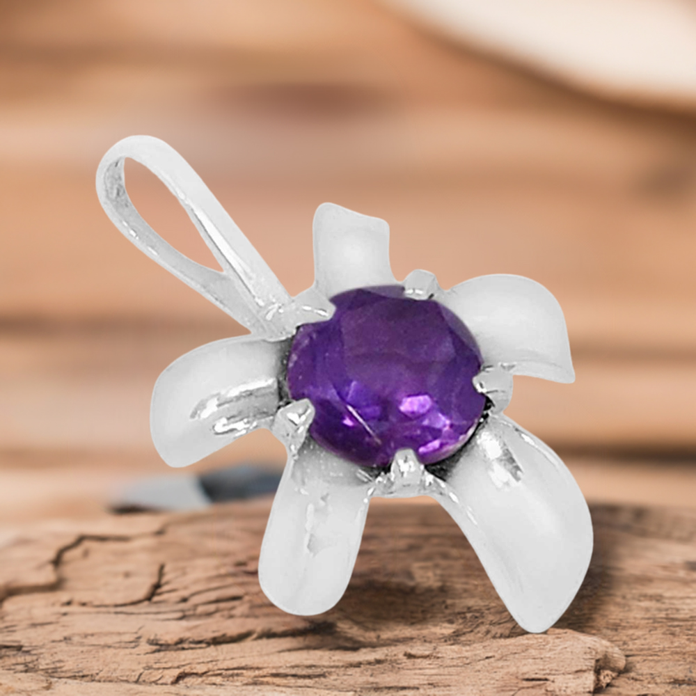 925 Sterling Silver Handmade Pendants In Amethyst Gemstone Jewelry 925SSP312-2