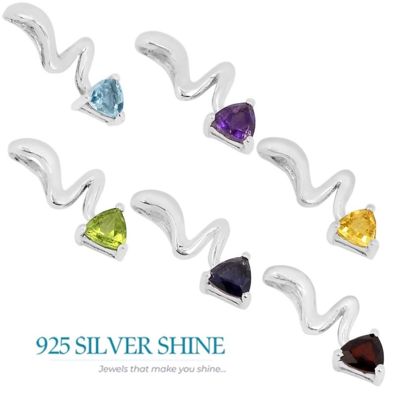 Blue Topaz Gemstone Pendants In Solid Sterling Silver Jewelry 925SSP318-2_2