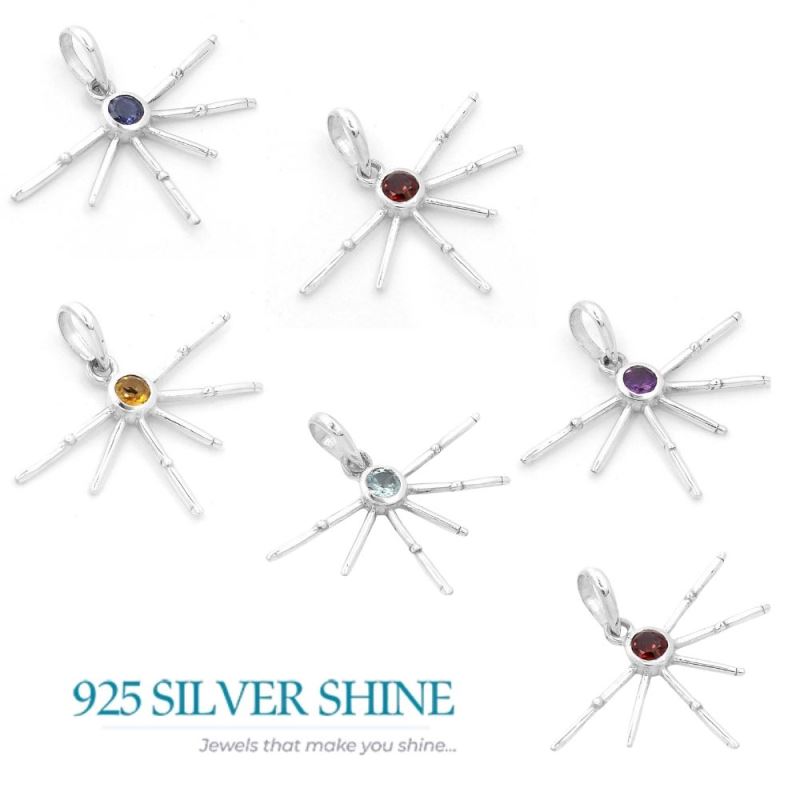 925 Fine Silver Pendants In Iolite Gemstone Jewelry 925SSP323-5_3