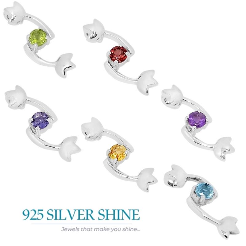 Fine Sterling Silver Pendants In Citrine Gemstone Jewelry 925SSP326-3_1