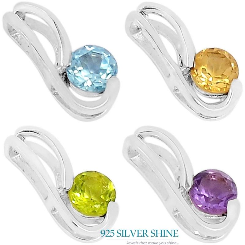 Citrine Gemstone Pendants In 925 Solid Silver Jewelry 925SSP332-3_2