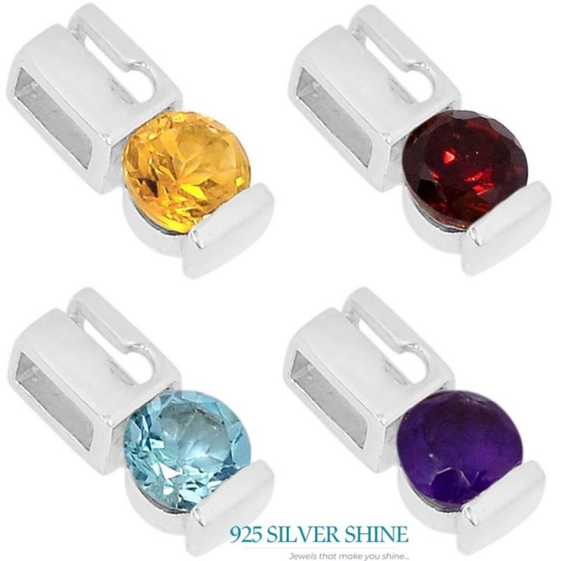 Citrine Gemstone Pendants In 925 Solid Silver Jewelry 925SSP338-3_2