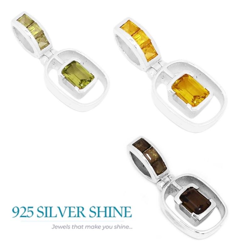 Citrine Gemstone Handmade Pendants In Solid Sterling Silver Jewelry 925SSP350-1_3
