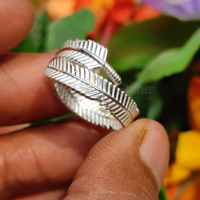 Adjustable Feather Sterling Silver Ring Wholesaler SSR74_3