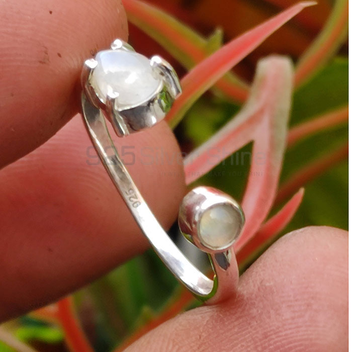 Adjustable Sterling Silver Ring In Rainbow Moonstone Jewelry SSR45_0
