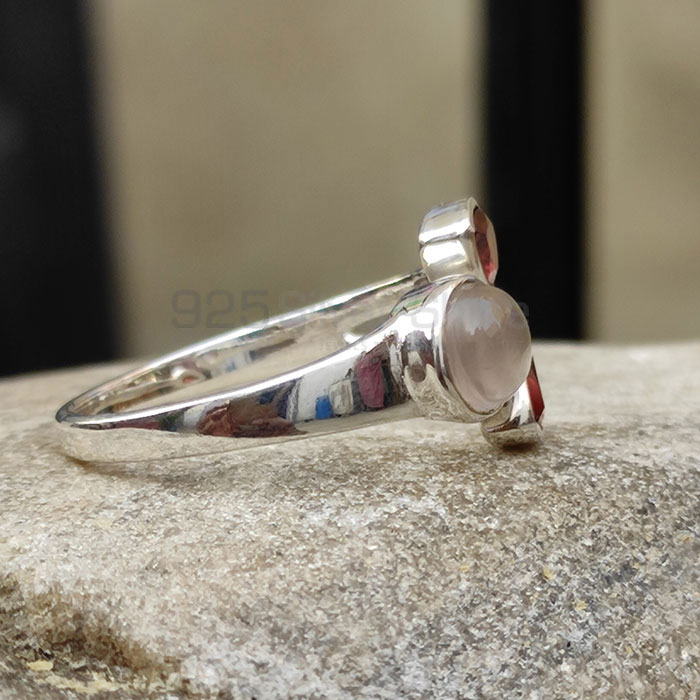 Adjustable Sterling Silver Garnet And Rainbow Moonstone Rings SSR64_1
