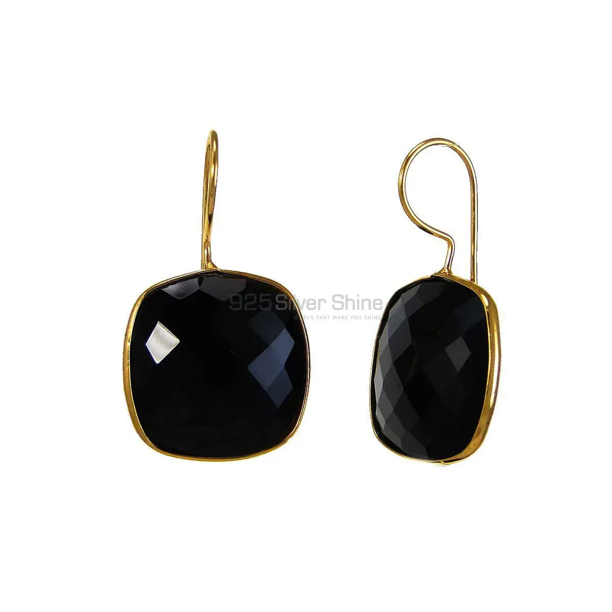 Affordable 925 Sterling Silver Earrings In Black Onyx Gemstone Jewelry 925SE1970