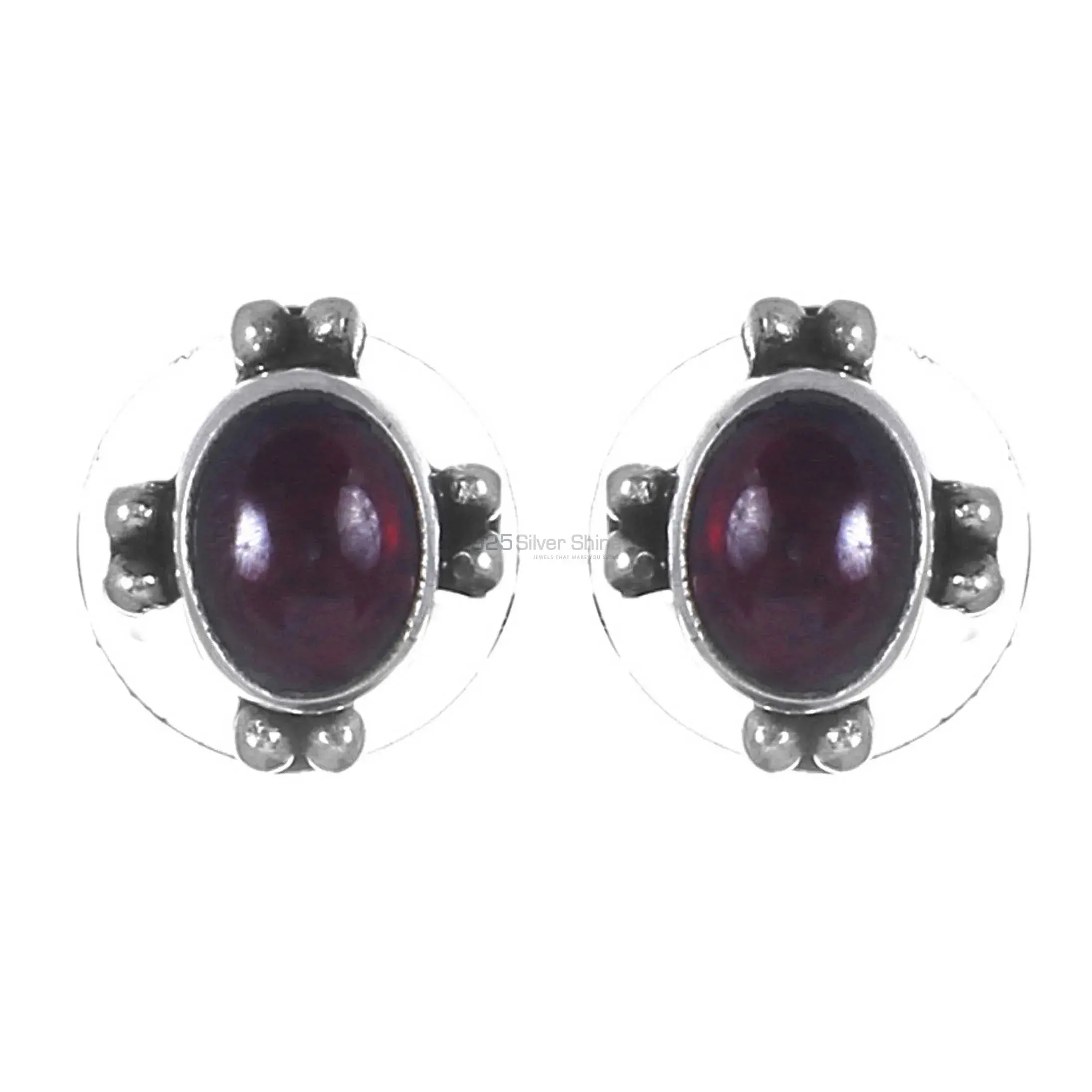 Affordable 925 Sterling Silver Earrings In Garnet Gemstone Jewelry 925SE277