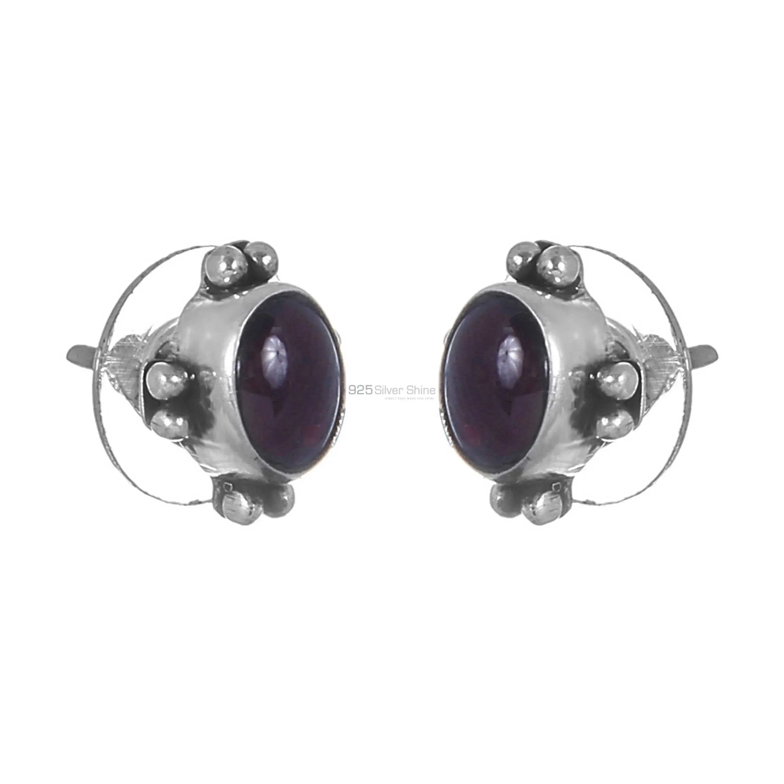 Affordable 925 Sterling Silver Earrings In Garnet Gemstone Jewelry 925SE277_0