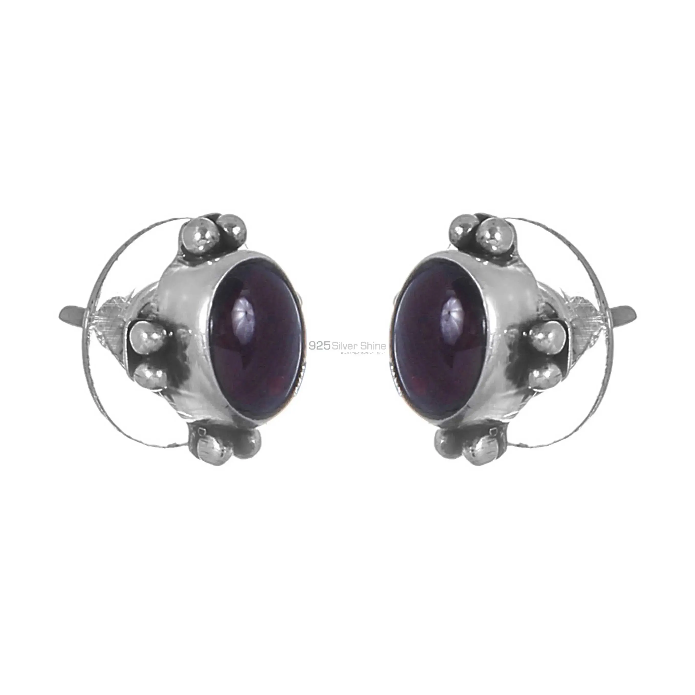 925 Sterling Silver Earrings In Garnet Gemstone Jewelry 925SE277_0