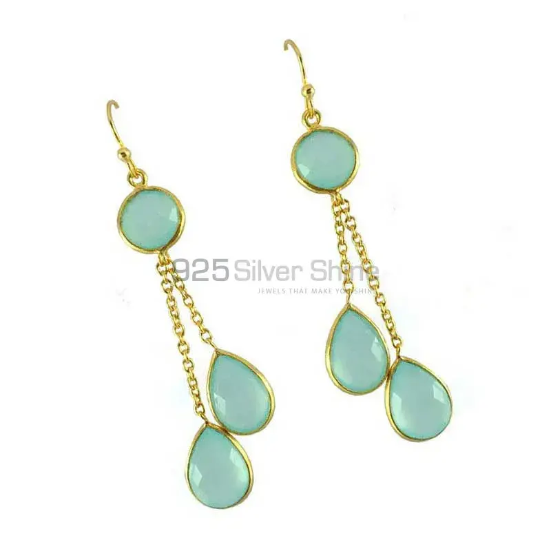 925 Sterling Silver Earrings In Chalcedony Gemstone Jewelry 925SE1295_1