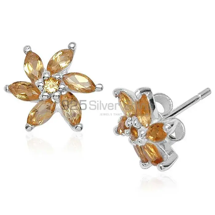 925 Sterling Silver Earrings In Citrine Gemstone Jewelry 925SE751_0