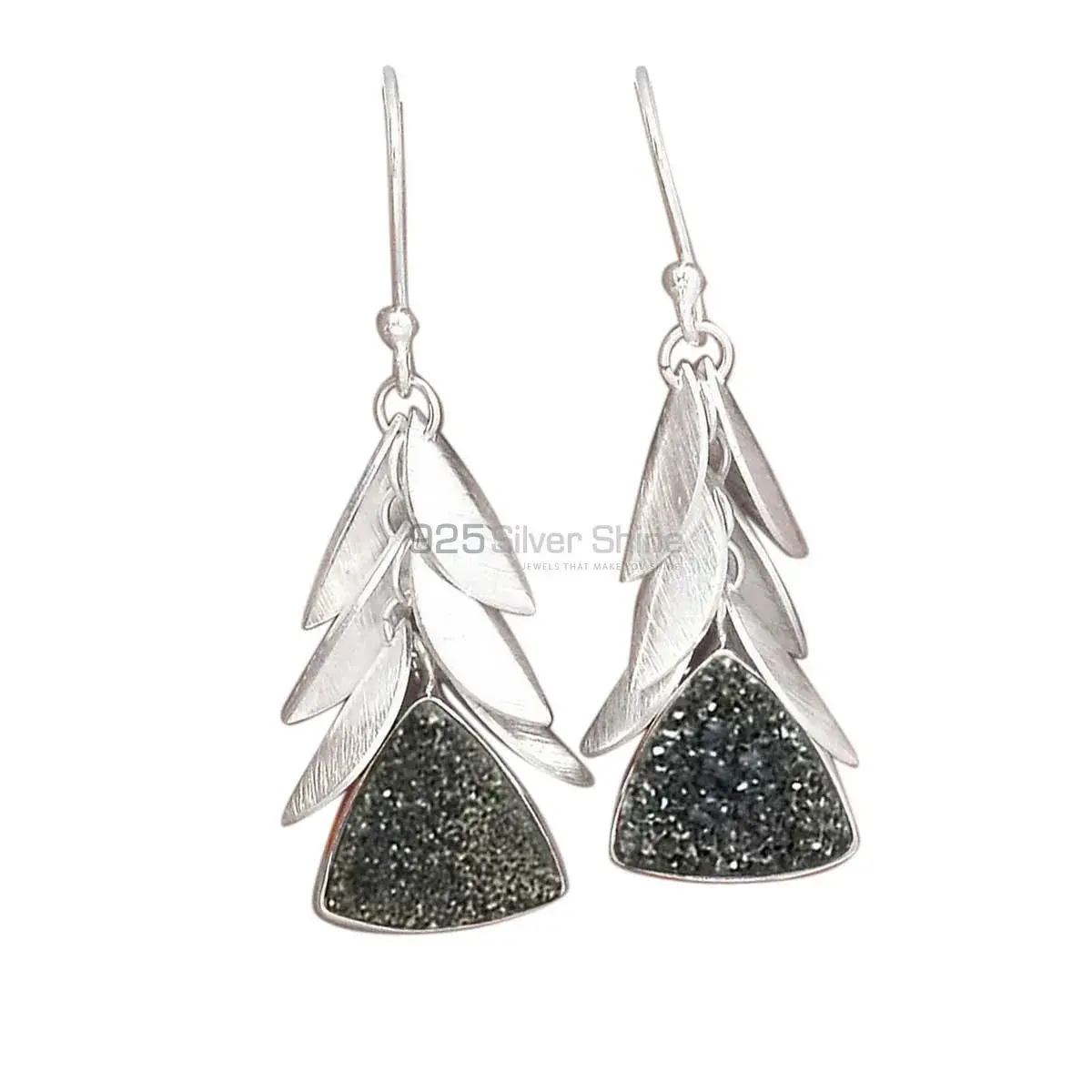 Affordable 925 Sterling Silver Earrings In Druzy Gemstone Jewelry 925SE3021