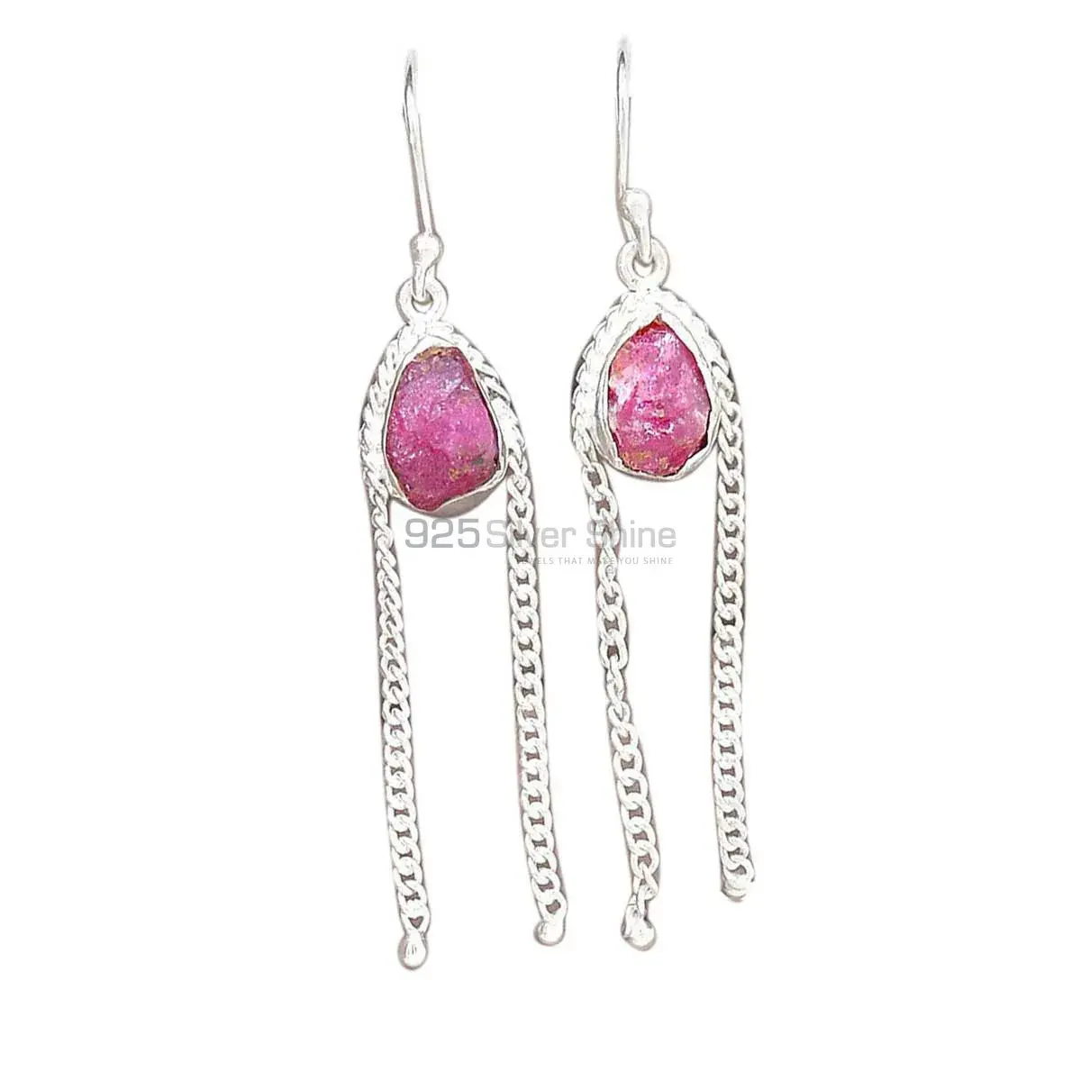 Affordable 925 Sterling Silver Earrings In Dyed Ruby Gemstone Jewelry 925SE2071