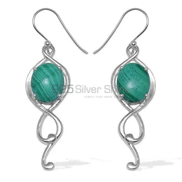 Affordable 925 Sterling Silver Earrings In Malachite Gemstone Jewelry 925SE830