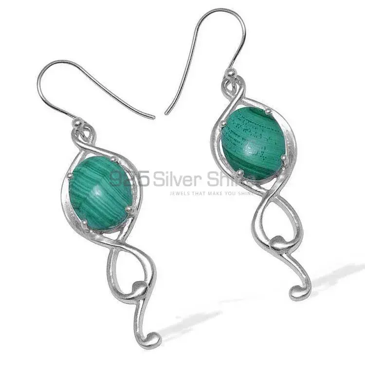 Affordable 925 Sterling Silver Earrings In Malachite Gemstone Jewelry 925SE830_0