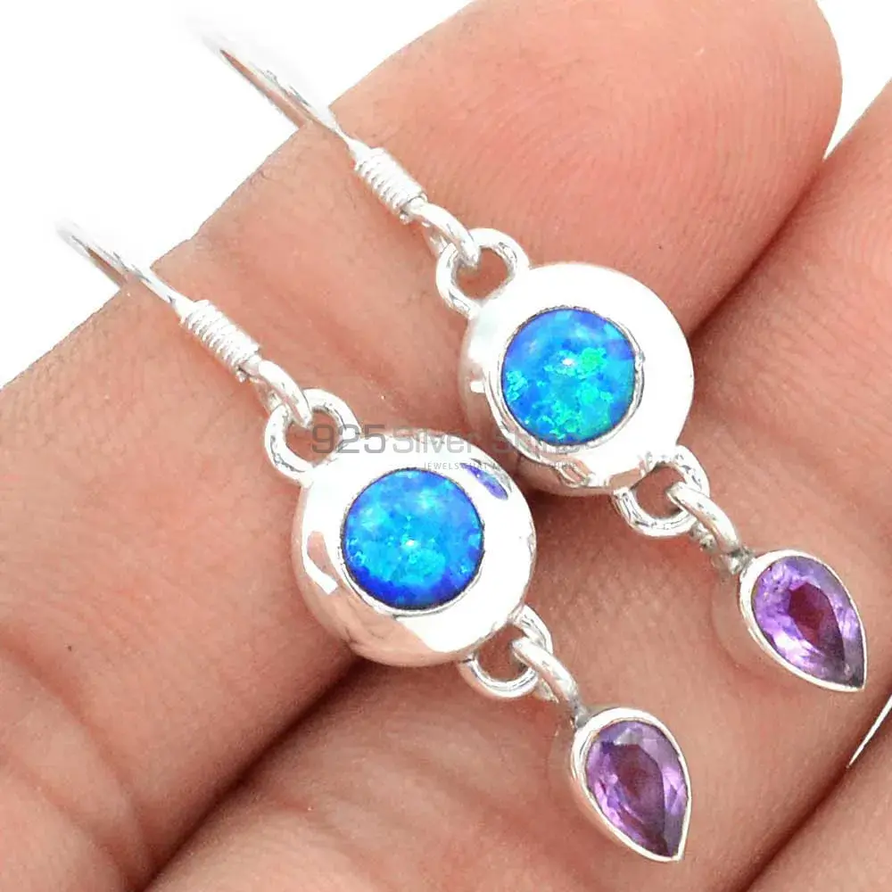 Affordable 925 Sterling Silver Earrings In Multi Gemstone Jewelry 925SE672