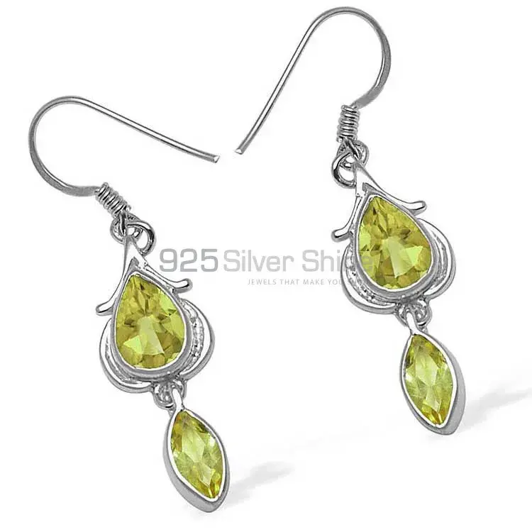 Affordable 925 Sterling Silver Earrings In Peridot Gemstone Jewelry 925SE1067_0