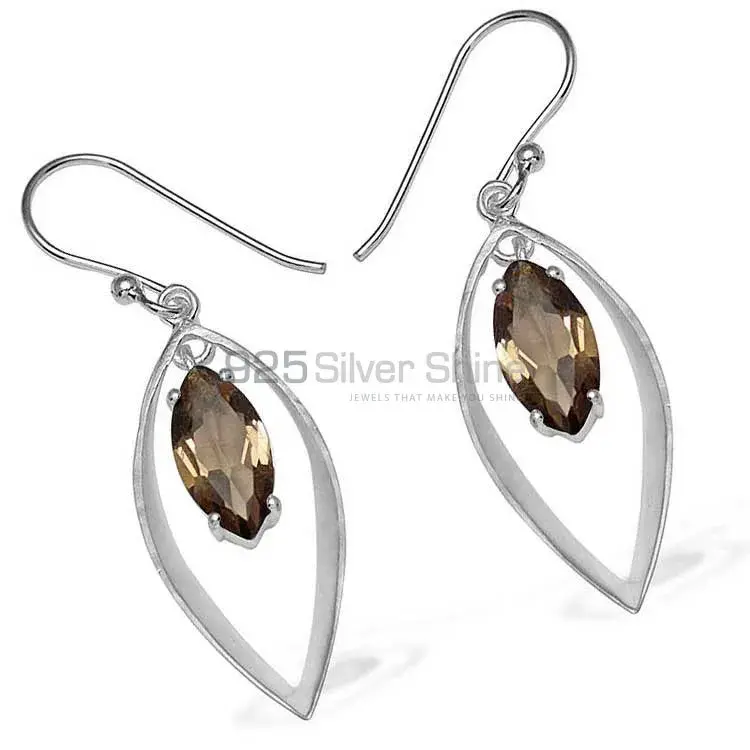 Affordable 925 Sterling Silver Earrings In Smoky Quartz Gemstone Jewelry 925SE909_0