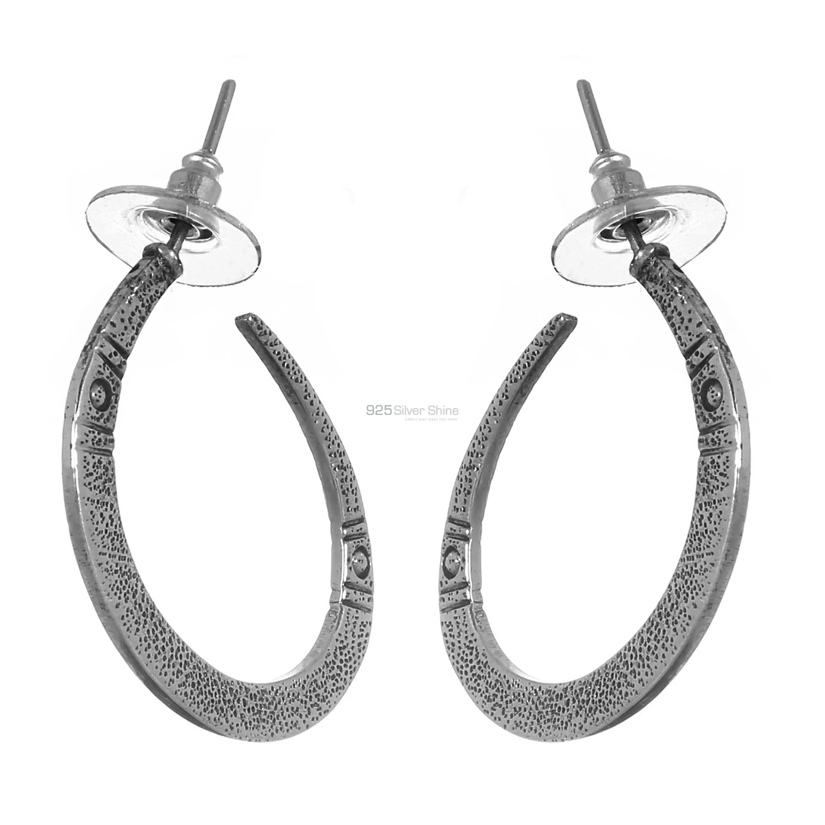 Buy Silver Earrings, Silver Drop Earrings, Open Circle Earrings, Front  Facing Hoops, Minimal Silver Earrings, Sterling Silver at Amazon.in