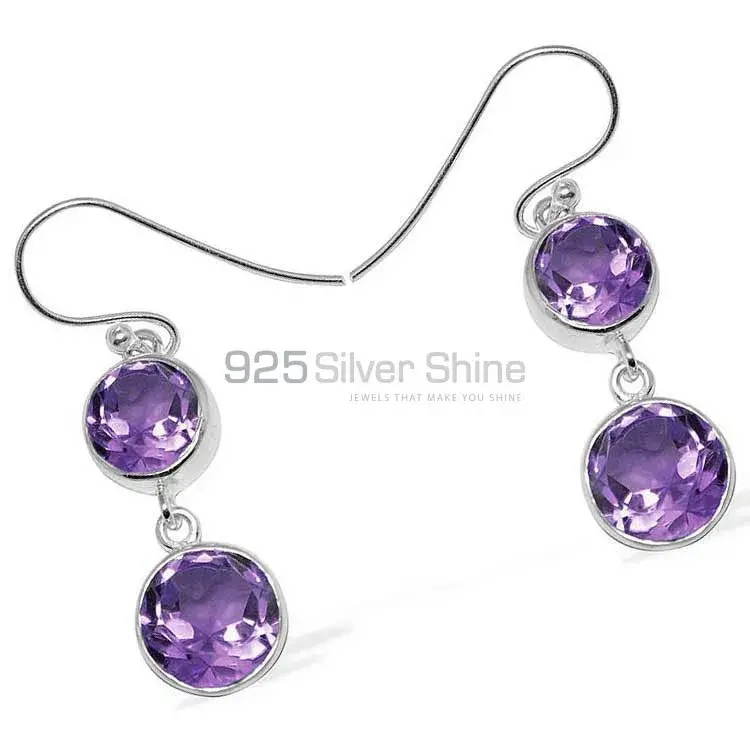 Affordable 925 Sterling Silver Earrings Wholesaler In Amethyst Gemstone Jewelry 925SE1156_0